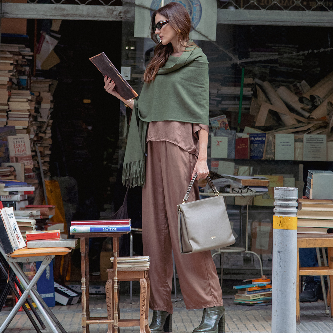 Παντελόνι Satin Monochrome-Μπέζ